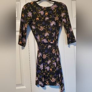 H&m Floral black mid length dress
